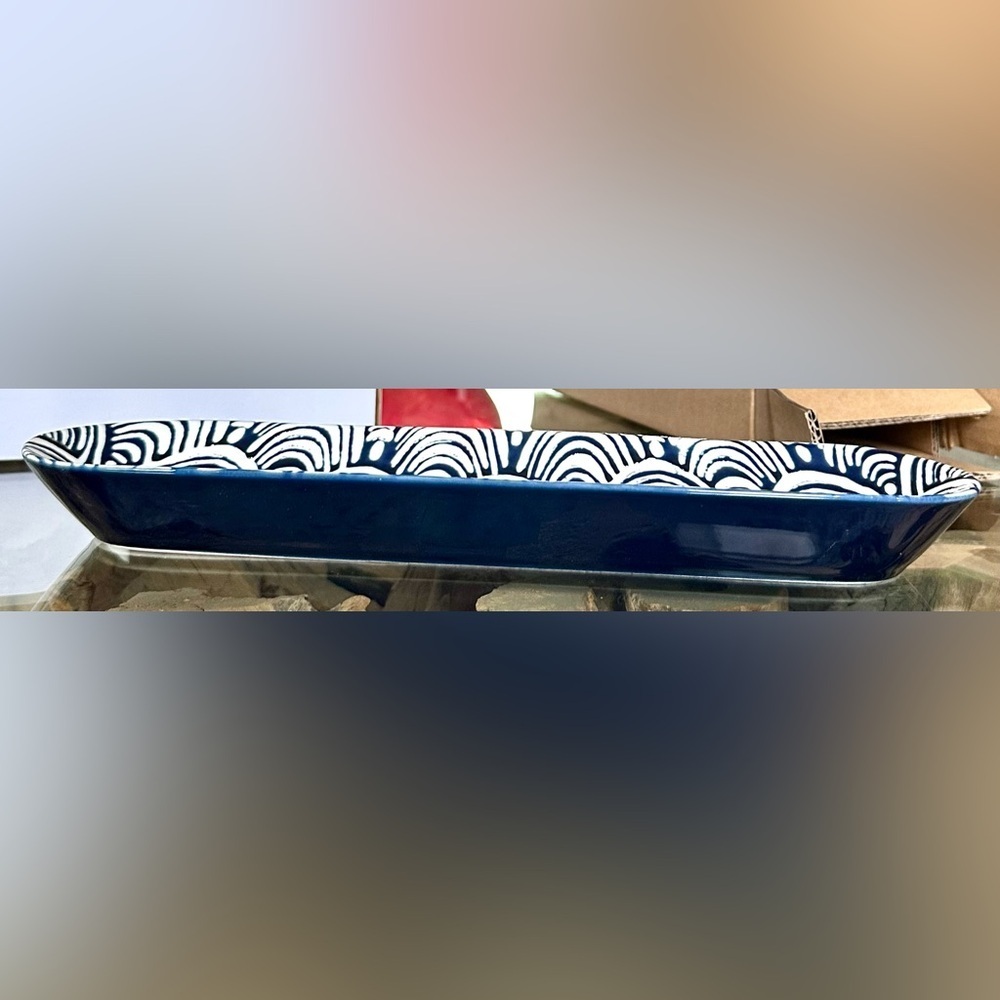 ‼️RARE‼️🎸Short Stories🎸🔥NWT🔥Ceramic Tray in Navy Blue - Picture 9 of 16